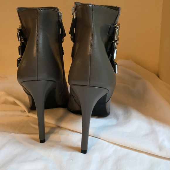 Sam & Libby gray suede high heel boots Sz 10 - Picture 4 of 8